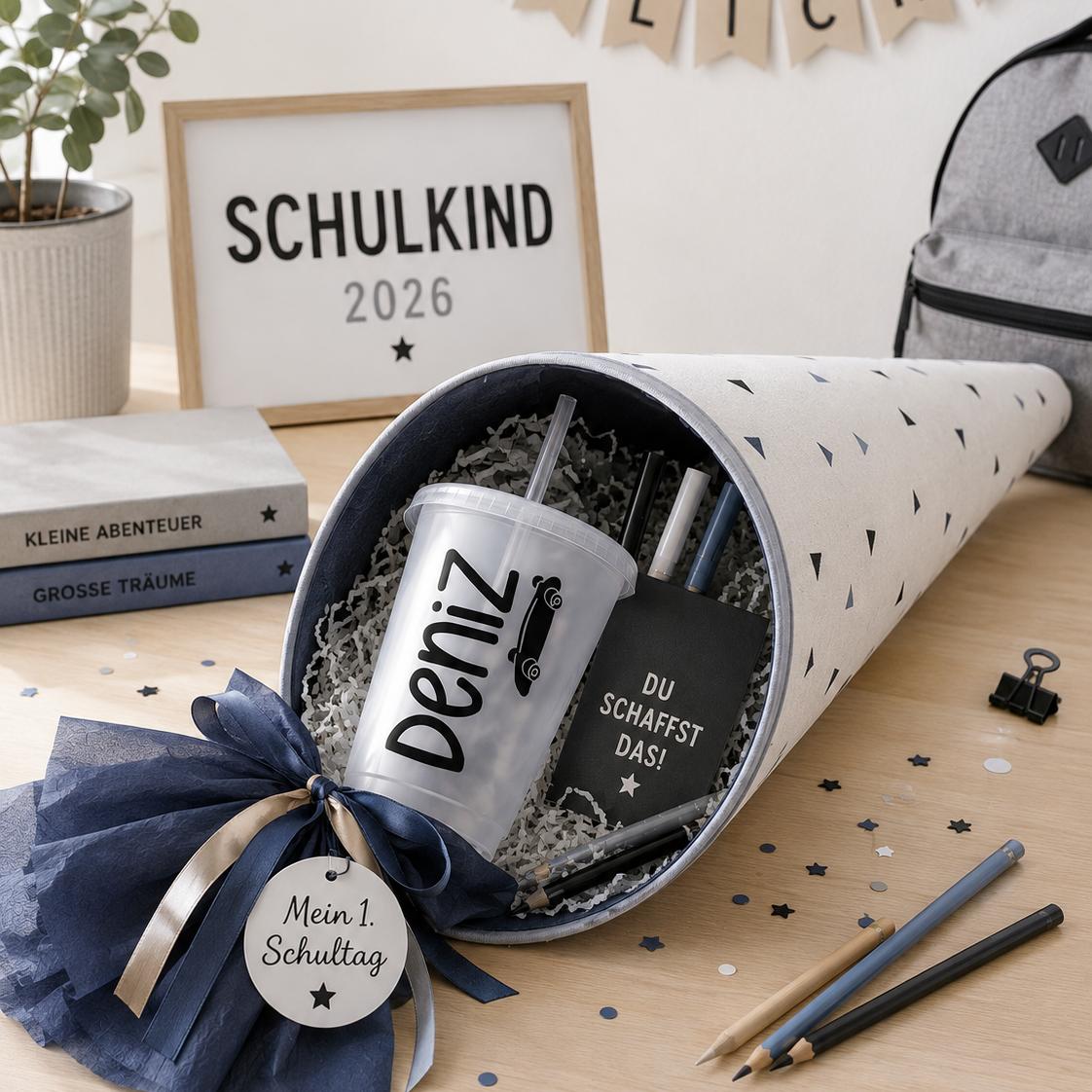 Personalisierter Trinkbecher mit Namen & Wunschmotiv