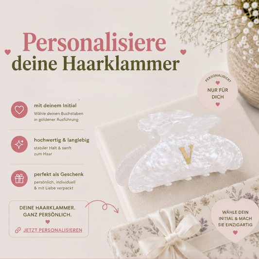 Personalisierte Haarklammer mit Buchstabe