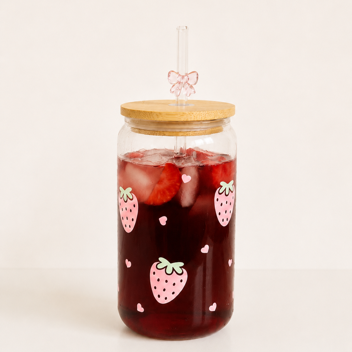 Erdbeer Iced Coffee Glas