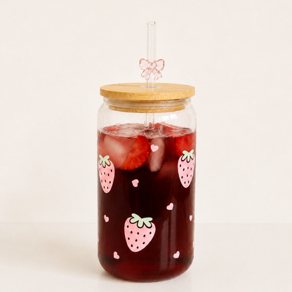 Erdbeer Iced Coffee Glas