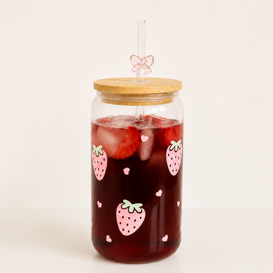 Erdbeer Iced Coffee Glas