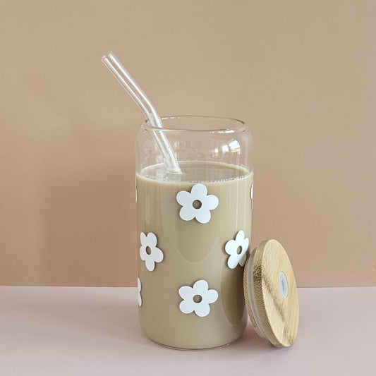 Flower Iced Coffee Glas