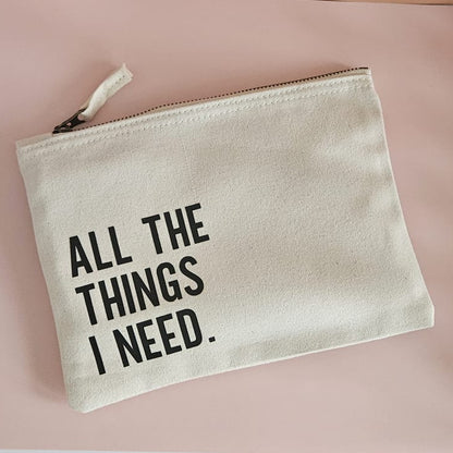 All the Things I Need Kulturbeutel M, handgemacht, stylisch, ca. 1 L, perfekt für Kosmetik, Pflegeprodukte oder kleine Essentials unterwegs.