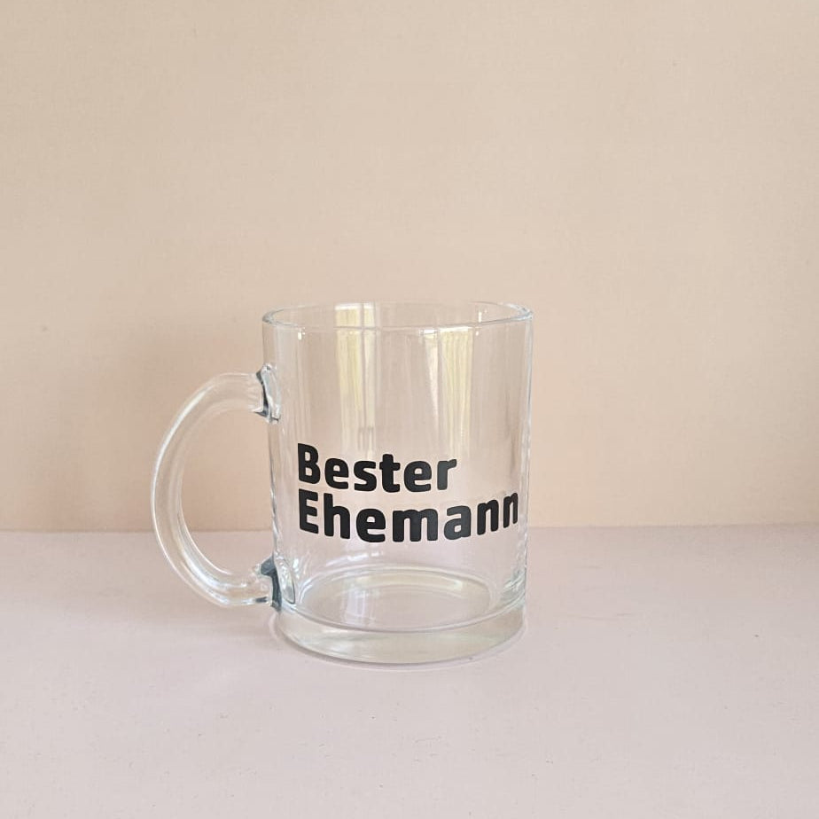 Personalisierte Glastasse mit Namen