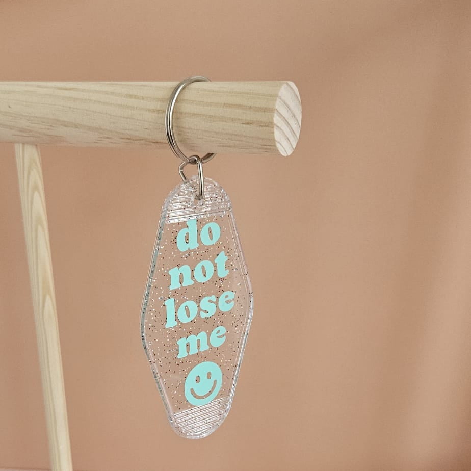 Do not lose me Schlüsselanhänger, handgemacht, stylisch bedruckt, ideal für Schlüssel, Taschen oder Rucksäcke - Oh Mifeli