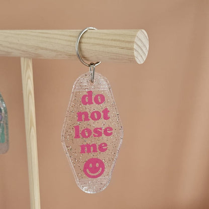Do not lose me Schlüsselanhänger, handgemacht, stylisch bedruckt, ideal für Schlüssel, Taschen oder Rucksäcke.