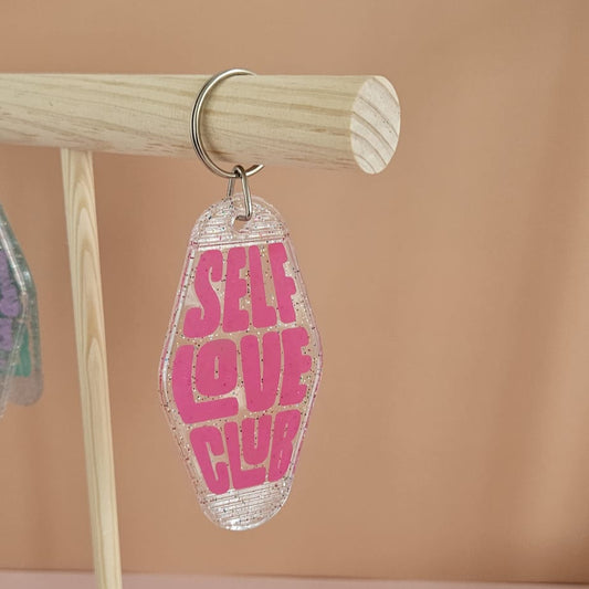 Self Love Schlüsselanhänger, handgemacht, stylisch bedruckt, ideal für Schlüssel, Taschen oder Rucksäcke.