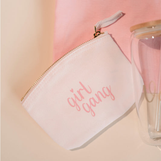 Girlgang kleines Täschchen, handgemacht, stylisch bedruckt, ideal für Kosmetik, Geld oder kleine Alltagsutensilien.