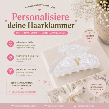 Personalisierte Haarklammer mit Buchstabe